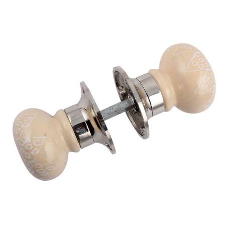 Peach Gerbera Flower Mortice Handle 2.25